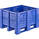 Caja-palet, perforado, 620 l, azul