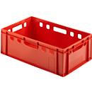 Caja para carne Euro Box, apta para alimentos, capacidad 35,3 litros, versión cerrada, rojo