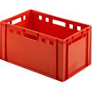 Caja para carne Euro Box, apta para alimentos, capacidad 63,5 litros, versión cerrada, rojo