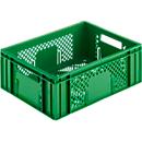 Caja para frutas y verduras Euro Box, apta para alimentos, capacidad 11,9 litros, versión calada, verde