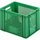 Caja para frutas y verduras Euro Box, apta para alimentos, capacidad 20,2 litros, versión calada, verde