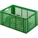 Caja para frutas y verduras Euro Box, apta para alimentos, capacidad 55,7 litros, versión calada, verde