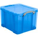 Caja, plástico, azul transparente, 35 l
