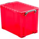 Caja, plástico, rojo transparente, 19 l