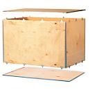 Caja plegable de madera, 1 dimensiones norma europea, contrachapado de abedul de 6 mm, L 1180 x An 780 x Al 500 mm