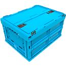 Caja plegable EURO-Maß 4322 DL, con tapa, para almacenamiento y transporte retornable, capacidad 19 L, azul