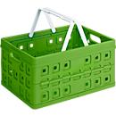 Caja plegable Sunware Square, capacidad 32 l, con asa de transporte, verde/blanco