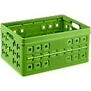Caja plegable Sunware Square, capacidad 46 l, con asidero, natural-verde