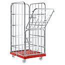 Caja rodante, 4 lados, 724 x 815 x 1640 mm, rojo