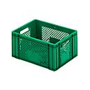 Caja tamaño EURO, L 400 x A 300 mm, sin tapa, capacidad 16 litros, verde