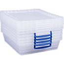 Cajas de almacenaje Really Useful Boxes, transparente, con tapa, 10,5 l, 5 unidades