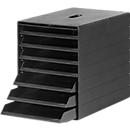 Cajones de escritorio Idealbox Plus, 7 cajones, DIN C4, plástico, negro