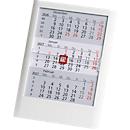Calendrier de bureau Standard 2027/2028, 24 pages, curseur de date rouge, L 120 x H 160 mm, plastique, blanc