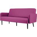 Canapé trois places meet® by Paperflow LISBOA, revêtement en similicuir lilas résistant aux désinfectants, piétement noir, L 1760 x P 815 x H 830 mm