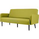 Canapé trois places meet® by Paperflow LISBOA, revêtement en similicuir vert résistant aux désinfectants, piétement noir, L 1760 x P 815 x H 830 mm