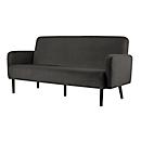 Canapé trois places meet® by Paperflow LISBOA, revêtement velours anthracite, piétement noir, L 1760 x P 815 x H 830 mm