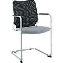 Cantilever chair Sun, with armrests, aluminium silver/grey