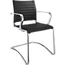 Cantilever chair Vanda, leather, black