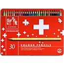 Caran d’Ache Crayon de couleur Swisscolor avec drapeau suisse, pack de 30