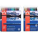 Caran d'Ache Fibralo felt tip pens, line width 1, assorted colours, in metal box, 10 pieces per box