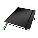 Carnet de notes Leitz Complete, format B5, 80 feuilles quadrillées, couverture rigide, aspect cuir, certifié FSC®, noir