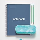 Carnet de notes Miquelrius Emotions 1, DIN A4, 80 feuilles quadrillées et opaques, perforé, reliure à spirales, couverture rigide, bleu