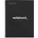 Carnet de notes Miquelrius Emotions 1, DIN A4, 80 feuilles quadrillées et opaques, perforé, reliure à spirales, couverture rigide, noir
