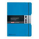 Carnet de notes my.book Herlitz, format A4, plastique, 2 x 40 feuilles quadrillées/lignées, bleu