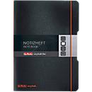 Carnet de notes my.book Herlitz, format A4, plastique, 2 x 40 feuilles quadrillées/lignées, noir