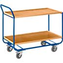 Carrito de transporte con borde de madera, L 1000 x An 575 mm, 2 niveles