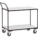 Carrito de transporte con mesa ESD, 980 x 520 x 1020 mm, 2 estantes