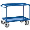 Carro con estantes 4822, con 2 estantes, acero, L 1100 x A 700 mm, capacidad de carga 400 kg, azul