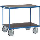 Carro de mesa fetra®, 2 estantes, ruedas giratorias y fijas, hasta 600 kg, superficies de carga contrachapadas con L 1200 x A 800 mm