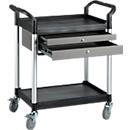 Carro de prateleiras multiusos com 2 gavetas