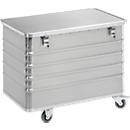 Carro de transporte de aluminio, con tapa y cerradura de cilindro, 322 l