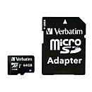 Carte mémoire MicroSDHC/SDXC Premium Verbatim, capacité de stockage, 64 Go