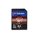 Carte mémoire SDHC/SDXC Premium Verbatim, capacité de stockage 64 Go