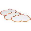 Cartes de modération - carton - forme de nuage - 60 x 100 mm - blanc et bord rouge - 20 p.