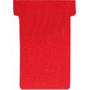 Cartes T Franken, pour tableau à fiches, taille 2, largeur tête 60 mm, largeur pied 48 mm, hauteur 84 mm, rouge
