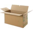 Carton de déménagement, double cannelure, jusqu'à 40 kg, zone d'étiquetage, système à double poignée, fond papillon, L 603 x l 295 x H 317 mm, FSC®, marron