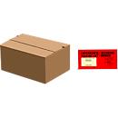 Cartons d'expédition, fond automatique, refermables, jusqu'à 20 kg, L 305 x l 215 x H 125 mm, 50 pièces + 250 pochettes pour bon de livraison, DIN long, PCR-polyéthylène