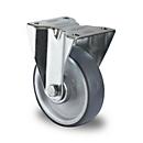 CASCOO Bockrolle P2V2, mit Rad-ø 100 mm x B 32 mm, Polypropylen-Felge, Elastomer-Lauffläche, grau, Rollenlager, bis 100 kg