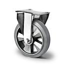 CASCOO bokwiel BAF2, met wiel ø 160 mm x B 50 mm, aluminium velg, elastisch loopvlak, grijs, dubbele kogellager, tot 400 kg