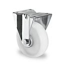 CASCOO Bokwiel N0N0, met wiel ø 200 mm x B 50 mm, polyamide velg, polyamide loopvlak, naturel/wit, rollager, tot 300 kg