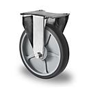 CASCOO Bokwiel P2G2, met wiel ø 200 mm x B 40 mm, velg uit polypropyleen, loopvlak uit elastomeer, grijs, kogelgelagerd, tot 250 kg