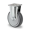 CASCOO Bokwiel P2T2, met wiel ø 100 mm x B 32 mm, velg van polypropyleen, loopvlak van elastomeer, grijs, kogelgelagerd, tot 100 kg