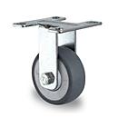 CASCOO fixed castor P2T2, with wheel ø 50 mm x W 19 mm, polypropylene rim, elastomer tread, gray, ball bearing, up to 50 kg