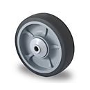 CASCOO inbouwwiel P2G2, met wiel ø 125 mm x B 35 mm, velg van polypropyleen, loopvlak van elastomeer, grijs, kogellager, tot 165 kg