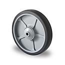 CASCOO inbouwwiel P2G2, met wiel ø 200 mm x B 40 mm, velg van polypropyleen, loopvlak van elastomeer, grijs, kogellager, tot 250 kg