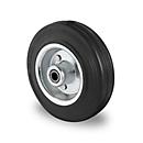 CASCOO Roue encastrable SWS4, avec ø de roue 160 mm x L 40 mm, jante en acier, bande de roulement en caoutchouc plein, noir, roulement à rouleaux, jusqu'à 135 kg